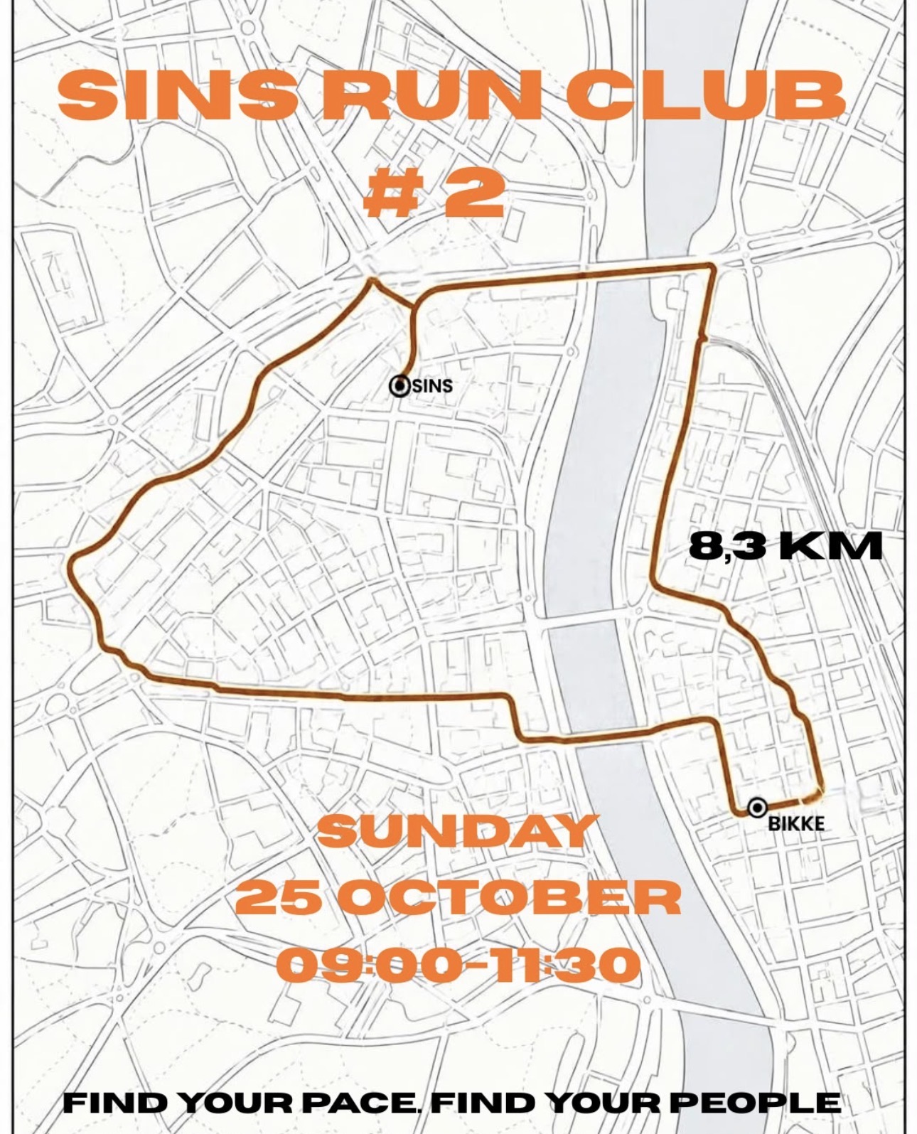 SINS RUNCLUB route